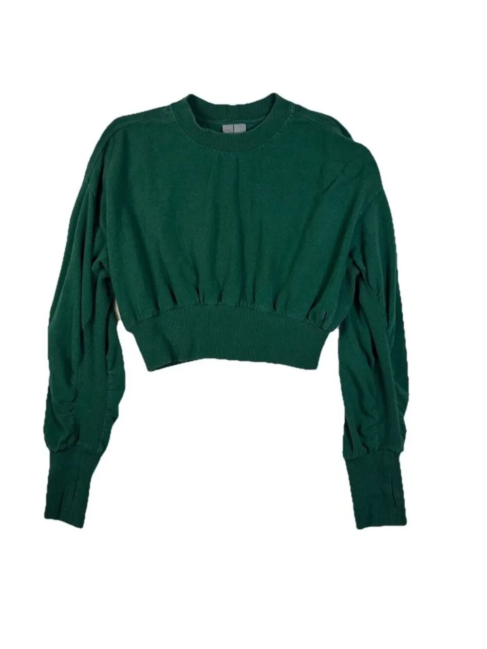Sweaty Betty Women Green Size 6 Delight Crop Fleece Athleisure Sweatshirt